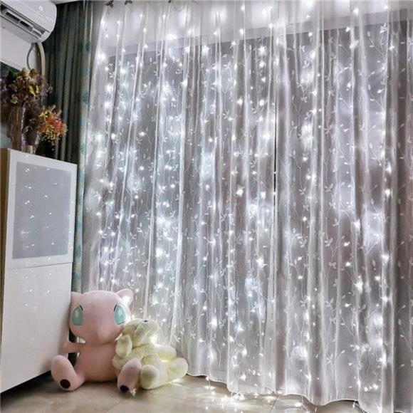 Led Curtain Lights 300 LED 8 Modes USB with Remote for Home - Picture 2 of 6
